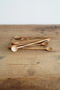 Long wooden tasting spoon
