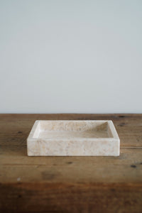Polished natural marble tray. The perfect catchall for jewellery, keys and more. 